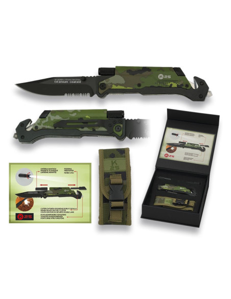Military rescue knife K25 camo finish...