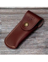 Cudeman sheath in brown leather for pocket knives (10 cm.)