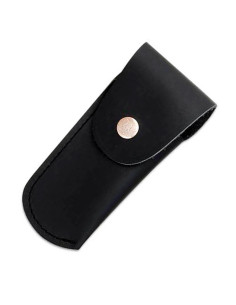 Cudeman sheath in black leather for knives (10 cm.)