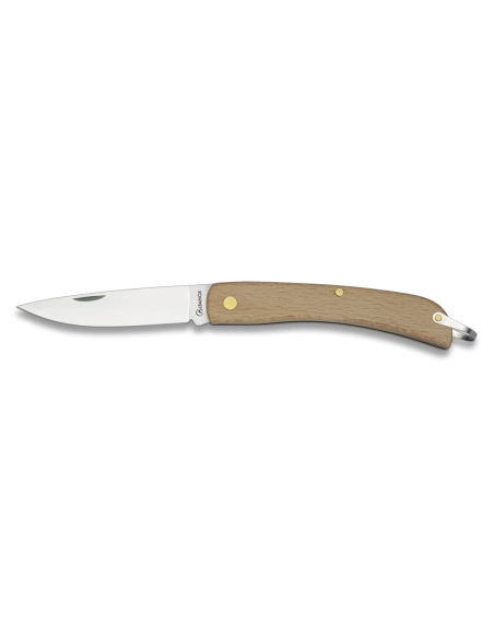 Wooden handle campaign knife, 6.8 cm...
