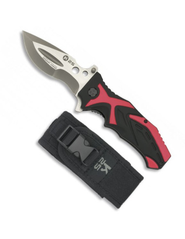 Tactical knife brand K25 black-red (21.3 cm.)