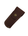 Cudeman brown leather sheath for pocket knives (9 cm.)