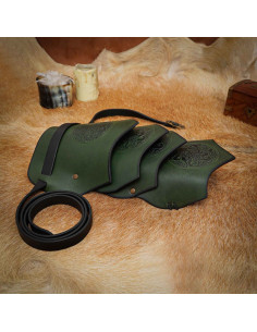 Celtic horse shoulder pad in the shape of scales - Green 2