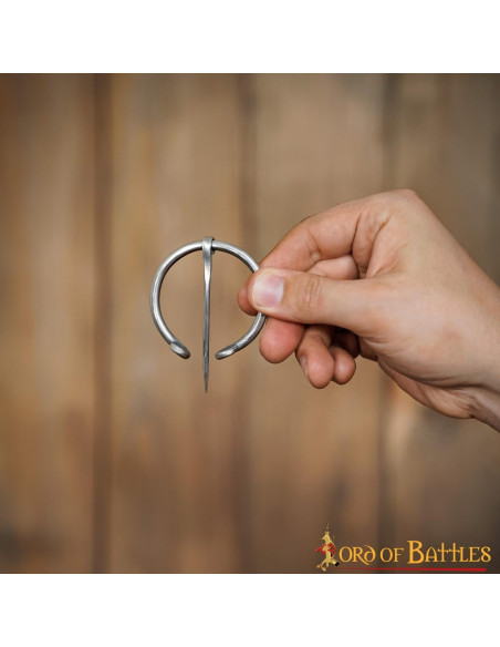 Nickel-plated Viking fibula for clothing