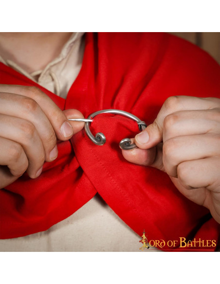 Nickel-plated Viking fibula for clothing