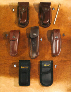 Muela knife covers in cowhide and nylon