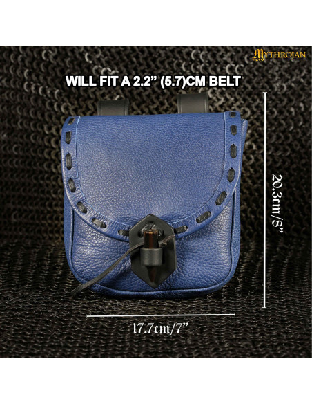 Medieval bag in blue leather with...