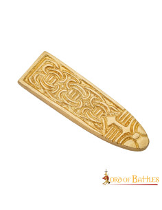 Decorative narrow medieval belt tip (6 x 1.5 cm.)