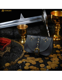 Black medieval bag, fanny pack type, for recreationists... 2