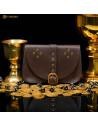 Brown medieval bag, fanny pack type, for recreationists (18 x 14.5 cm.)