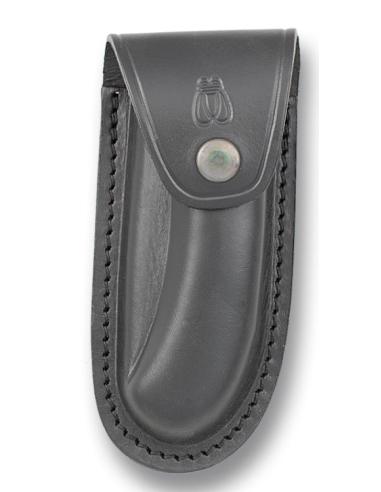 Black cowhide leather case for Laguiole knives (11 cm.)