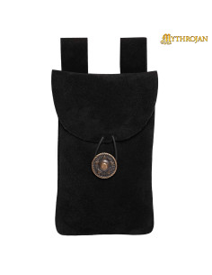 Black medieval bag, fanny pack type, for recreationists...