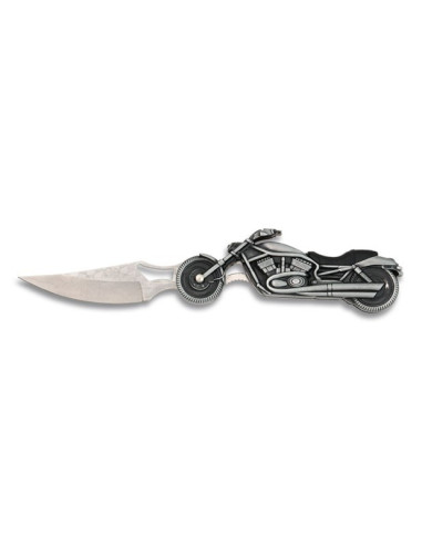 Albainox brand knife with custom motorcycle handle, 9 cm blade.