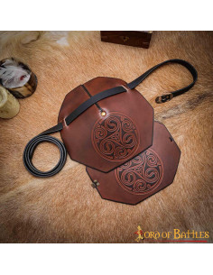 Celtic knots shoulder pad with strap - brown
