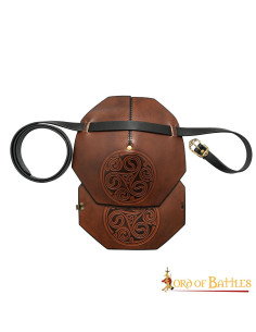 Celtic knots shoulder pad with strap - brown 2