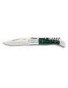 Albainox Laguiole type pocket knife with green mikarta corkscrew (21.6 cm.)