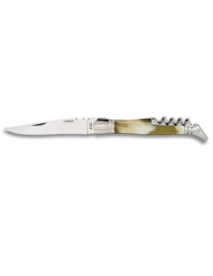 Albainox Laguiole type bull horn corkscrew knife (21 cm.)