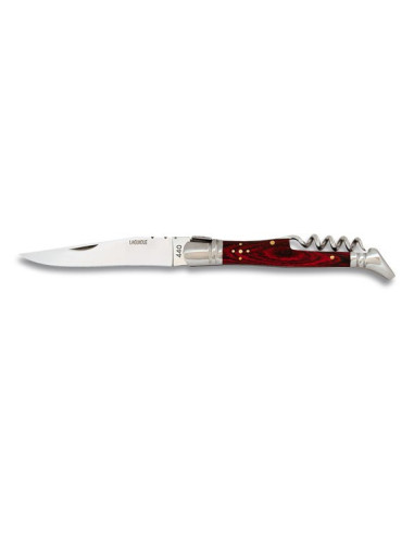 Albaino brand Laguiole type red mikarta corkscrew knife (19.5 cm.)