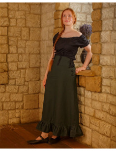 Nelly cotton medieval skirt in green