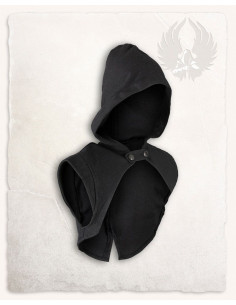 Galatea medieval hooded shoulder cover - black
