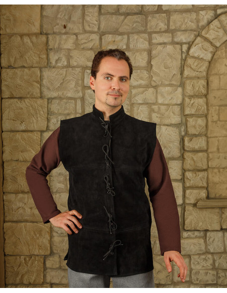 Renaissance Laertes vest in black suede Renaissance Laertes vest in black suede