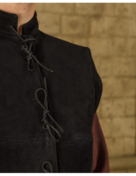 Renaissance Laertes vest in black suede Renaissance Laertes vest in black suede