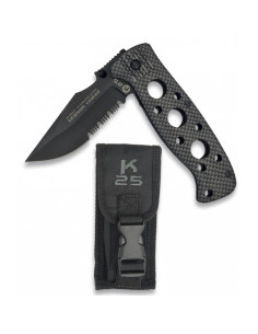 K25 brand tactical knife with sheath (19.5 cm.)