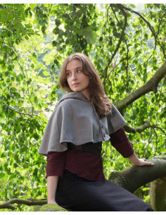 Medieval Notker shoulder guard with hood - gray