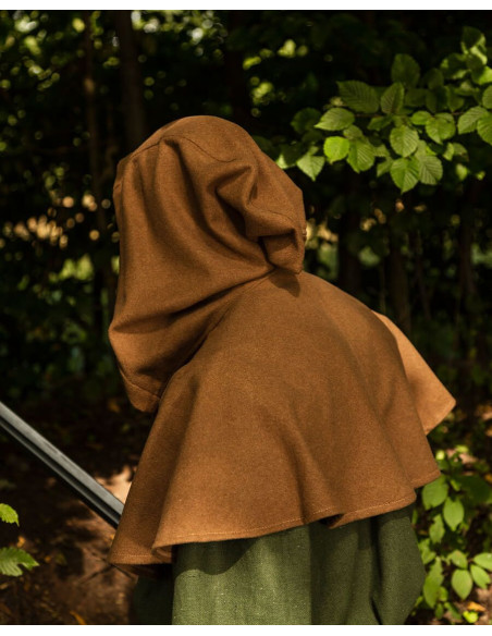 Medieval Notker cloak with hood - sand