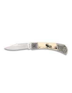 Deer pocket knife with decorated handle (6.50 cm blade)
