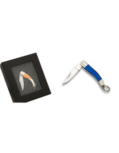Miniature penknife with blue handle charms (blade 2.7 cm.)