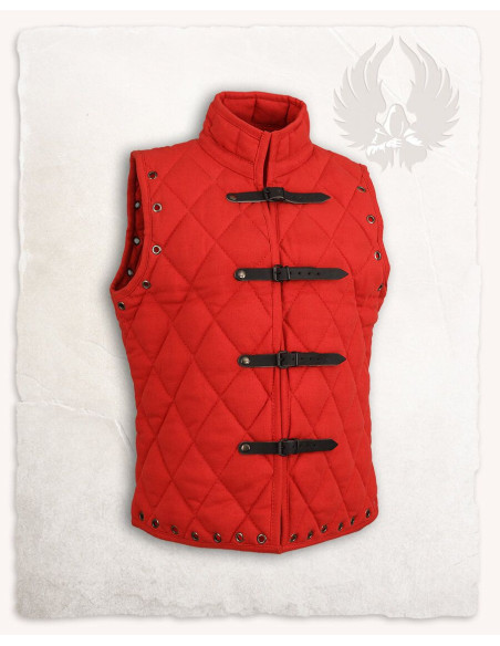 Medieval Gambeson Arthur Red on Canvas