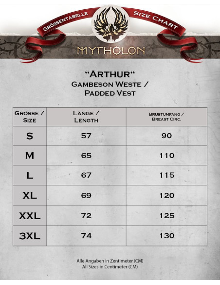 Medieval Gambeson Arthur Red on Canvas