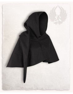 Medieval Gugel in black wool Benson model