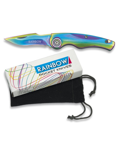 Rainbow pocket knife with velvet cover (15.7 cm.)