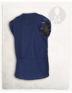 Medieval Geoffrey doublet vest in blue canvas 2