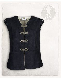Medieval Geoffrey doublet vest in black canvas
