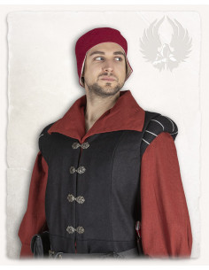 Medieval Geoffrey doublet vest in black canvas 2