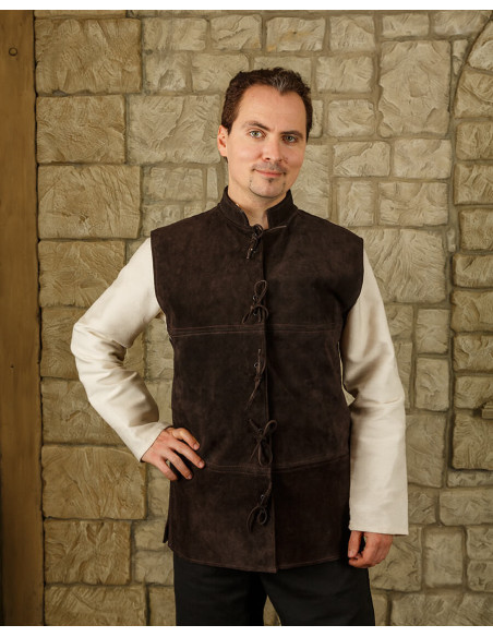 Renaissance Laertes vest in brown suede Renaissance Laertes vest in brown suede