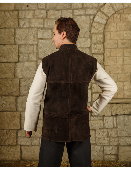 Renaissance Laertes vest in brown suede Renaissance Laertes vest in brown suede
