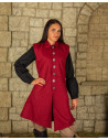 Medieval Tilly vest in cotton - burgundy