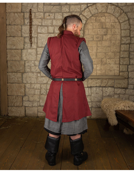 Medieval Tilly vest in cotton - burgundy