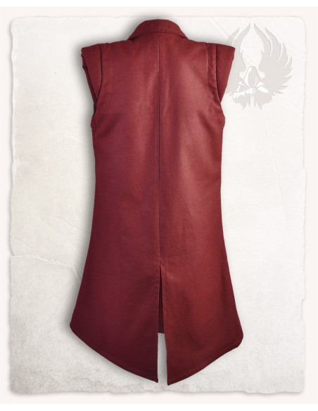 Medieval Tilly vest in cotton - burgundy