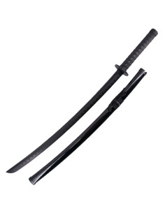 Black training katana, highly resistant ABS blade