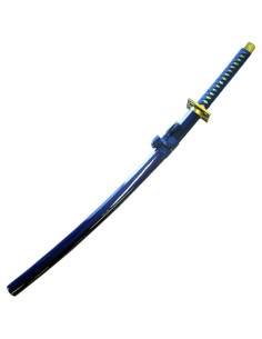 Blue decorative katana with scabbard