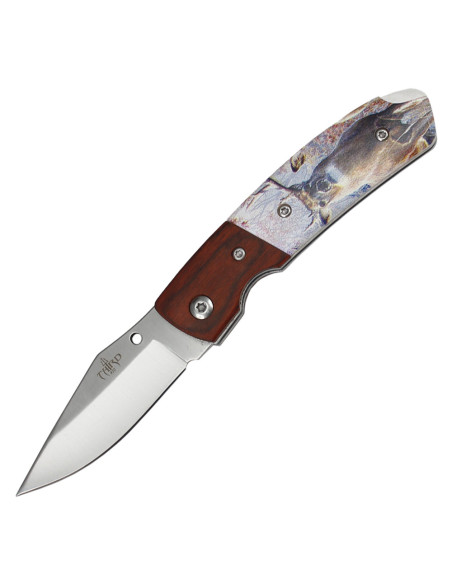 Third brand knife with 3D deer...