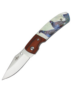 Third brand pocket knife decorated with 3D Partridge...
