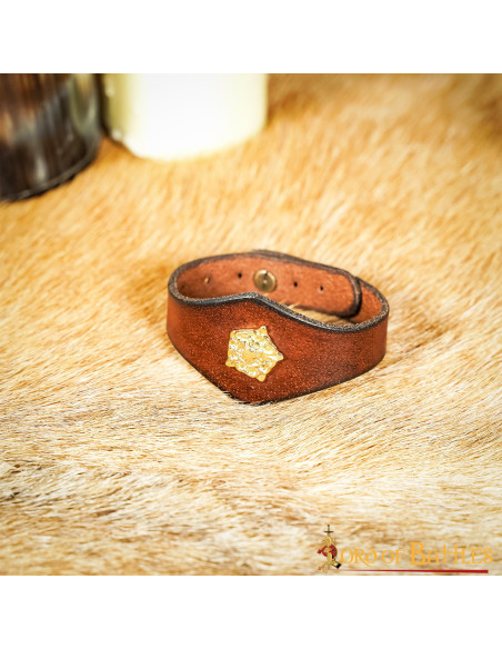 Handmade Tudor brown leather bracelet...