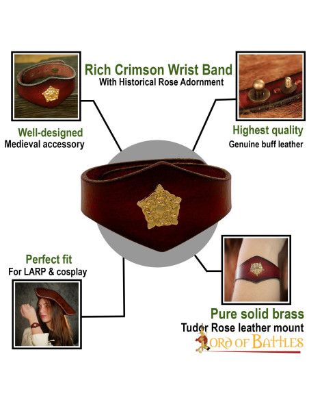 Handmade Tudor brown leather bracelet...