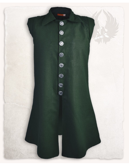 Medieval Tilly vest in cotton - green